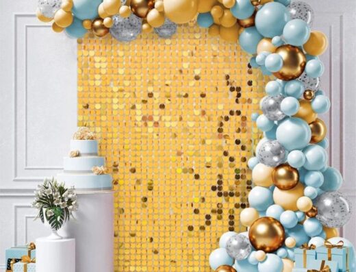 Square Sequin Wind Panel Gold